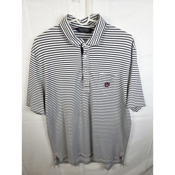 Polo Ralph Lauren Men's XL Blue Stripe Polo 2020 US Open Winged Foot Golf Shirt - Picture 1 of 8
